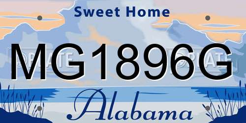 MG1896G Alabama License Plate