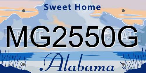 MG2550G Alabama License Plate