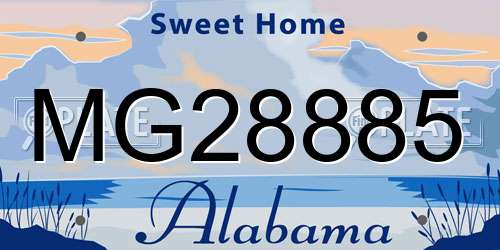 MG28885 Alabama License Plate
