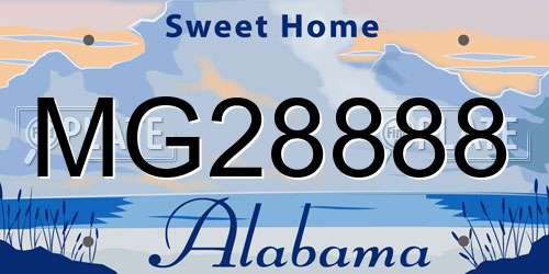 MG28888 Alabama License Plate