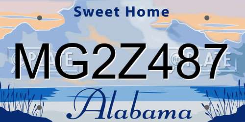 MG2Z487 Alabama License Plate