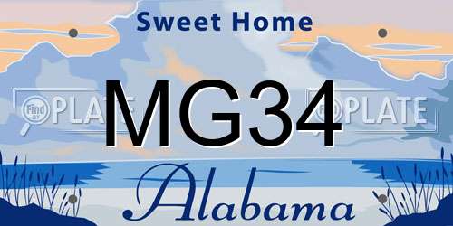 MG34 Alabama License Plate
