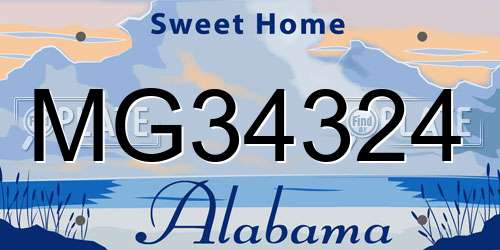 MG34324 Alabama License Plate