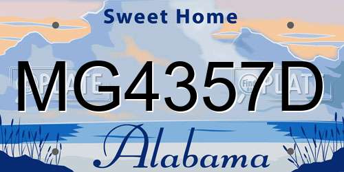 MG4357D Alabama License Plate
