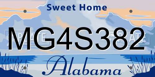 MG4S382 Alabama License Plate