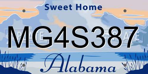 MG4S387 Alabama License Plate