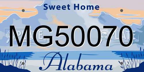 MG50070 Alabama License Plate