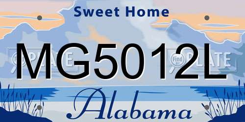MG5012L Alabama License Plate