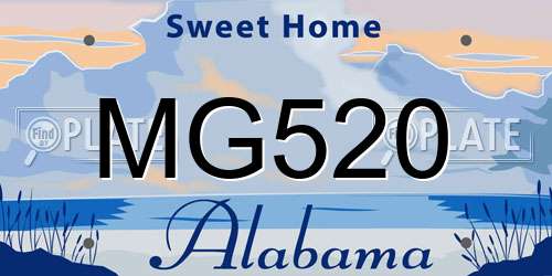 MG520 Alabama License Plate