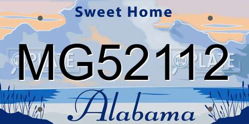MG52112 Alabama License Plate
