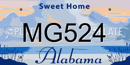 MG524 Alabama License Plate
