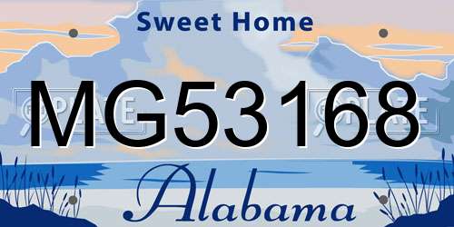 MG53168 Alabama License Plate
