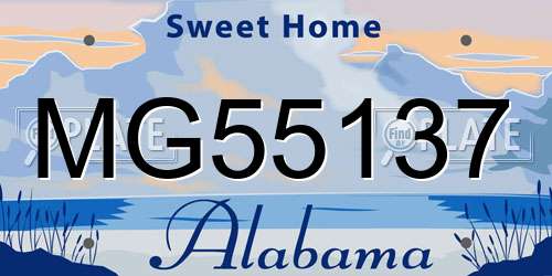 MG55137 Alabama License Plate