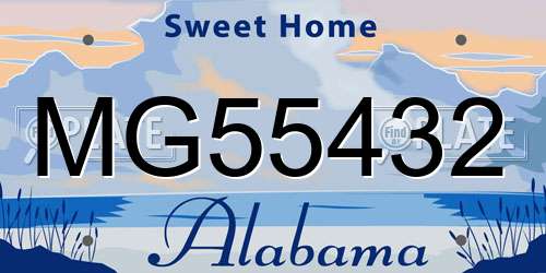 MG55432 Alabama License Plate