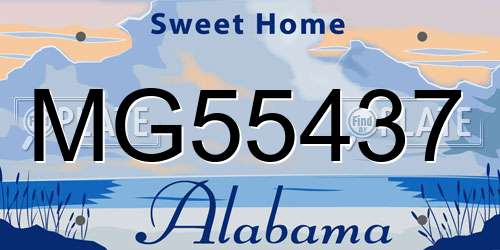 MG55437 Alabama License Plate