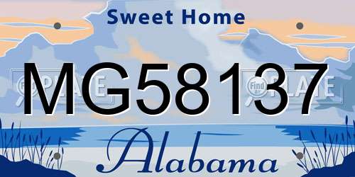 MG58137 Alabama License Plate