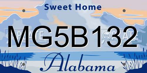 MG5B132 Alabama License Plate