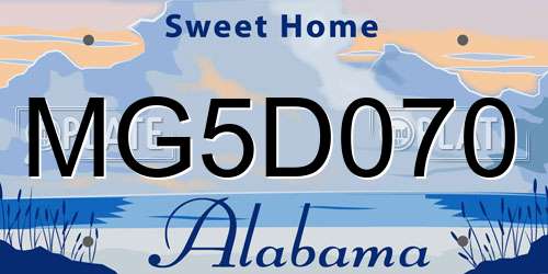 MG5D070 Alabama License Plate