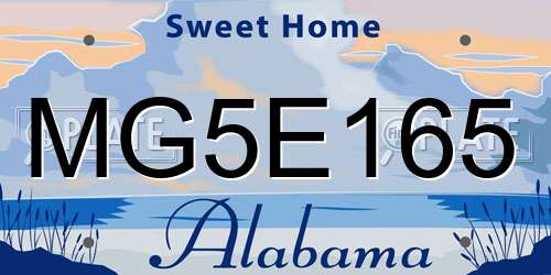 MG5E165 Alabama License Plate