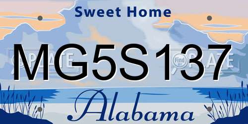 MG5S137 Alabama License Plate