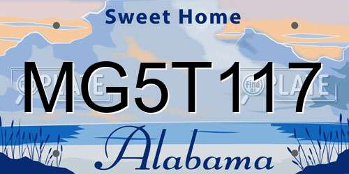 MG5T117 Alabama License Plate