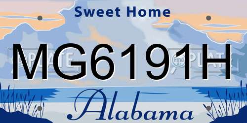 MG6191H Alabama License Plate