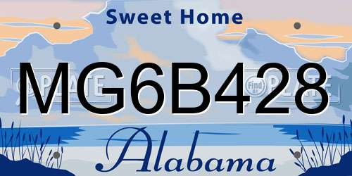 MG6B428 Alabama License Plate