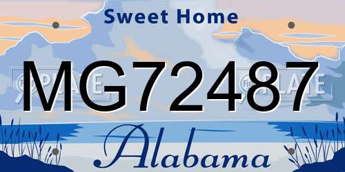 MG72487 Alabama License Plate