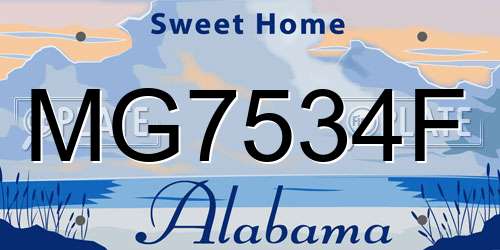 MG7534F Alabama License Plate