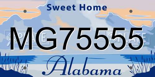 MG75555 Alabama License Plate