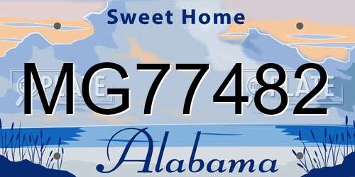 MG77482 Alabama License Plate