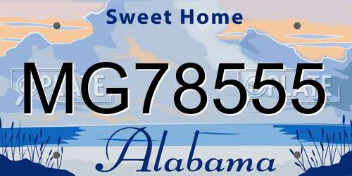 MG78555 Alabama License Plate
