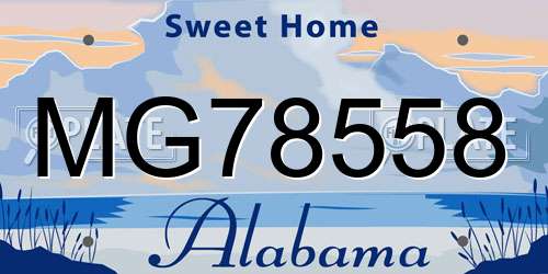 MG78558 Alabama License Plate