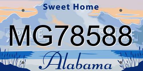 MG78588 Alabama License Plate