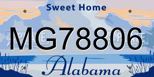 MG78806 Alabama License Plate