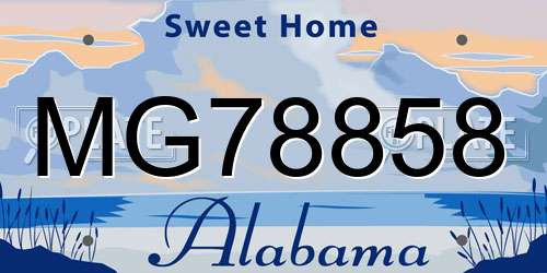 MG78858 Alabama License Plate