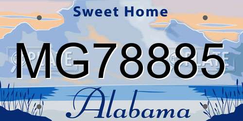 MG78885 Alabama License Plate