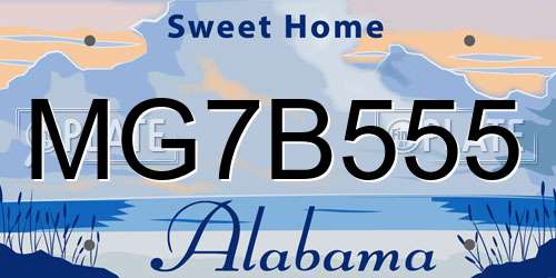 MG7B555 Alabama License Plate
