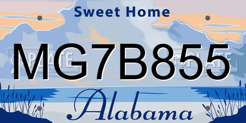 MG7B855 Alabama License Plate