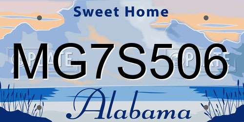 MG7S506 Alabama License Plate