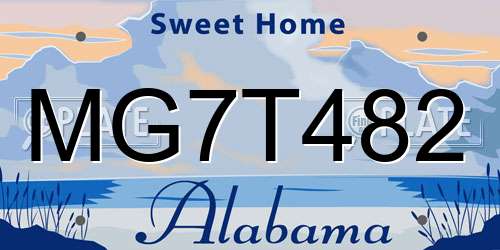 MG7T482 Alabama License Plate
