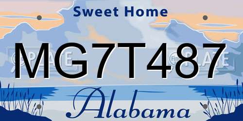 MG7T487 Alabama License Plate
