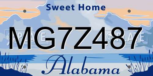MG7Z487 Alabama License Plate