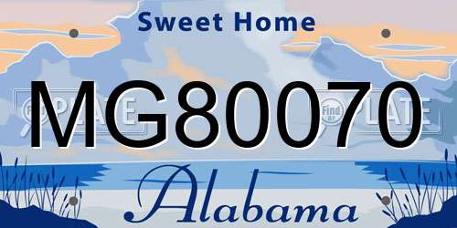 MG80070 Alabama License Plate