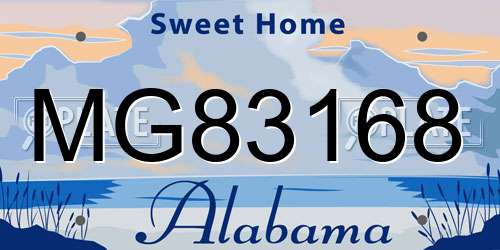 MG83168 Alabama License Plate