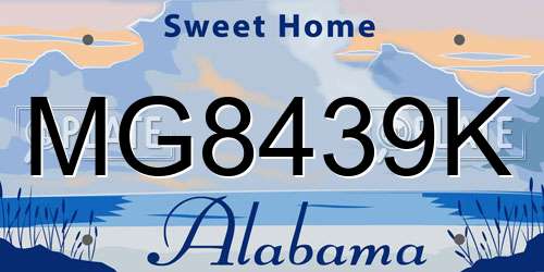 MG8439K Alabama License Plate