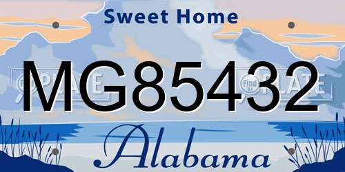 MG85432 Alabama License Plate