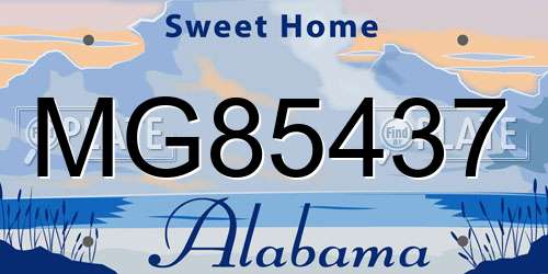 MG85437 Alabama License Plate