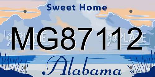 MG87112 Alabama License Plate
