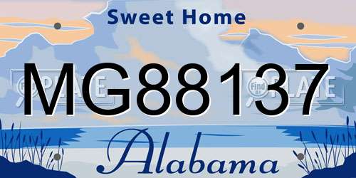 MG88137 Alabama License Plate